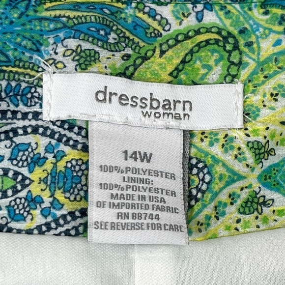 Women’s Green Paisley Print Chiffon Fairycore Gore Skirt Plus Size 14W - Picture 7 of 9